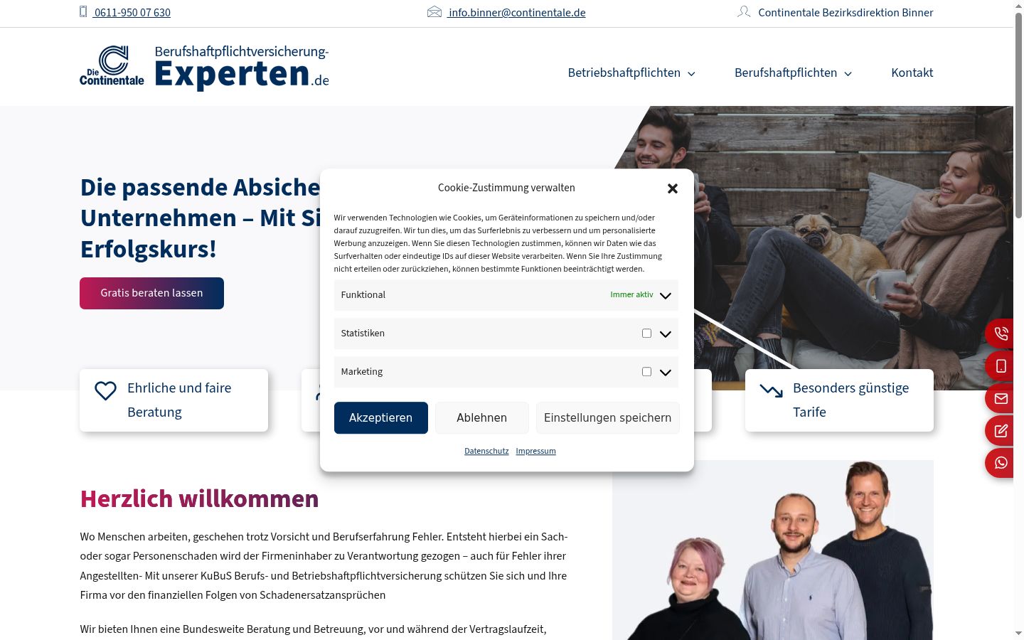 Screenshot van de toestemmingsbanner zoals getoond vóór enige interactie