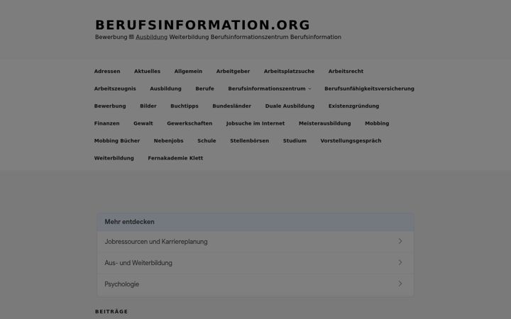 Screenshot of berufsinformation.org