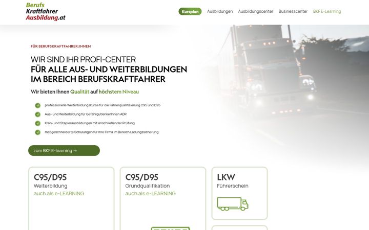 Screenshot of berufskraftfahrerausbildung.at