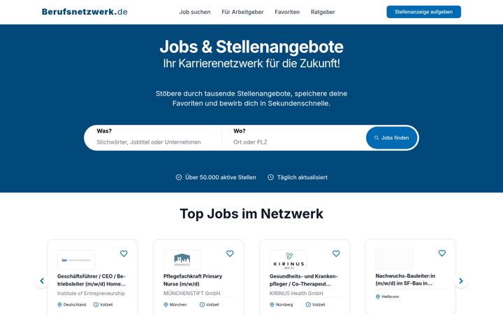 Screenshot ta' berufsnetzwerk.de