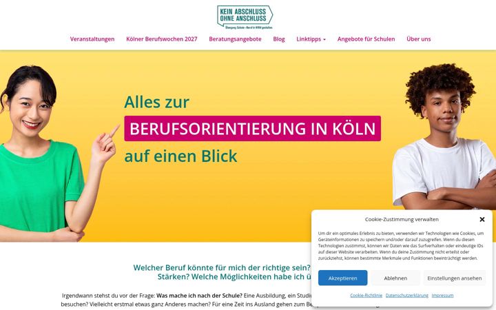 Screenshot of berufsorientierung.koeln