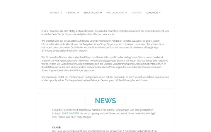 Ekraanipilt saidist berufsverband-scriptsupervisor.de