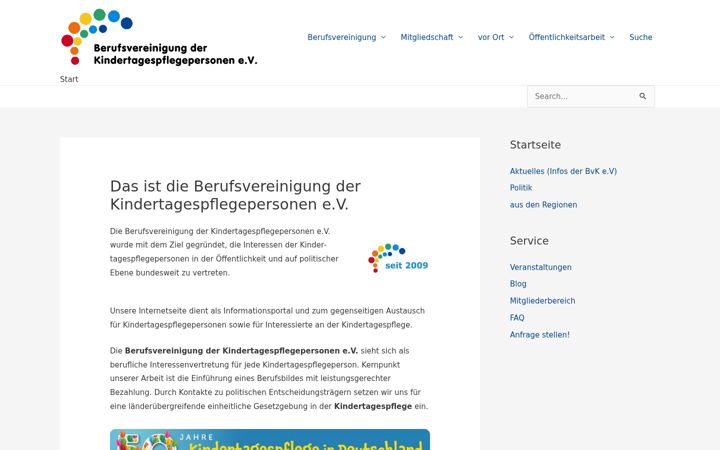 Ekraanipilt saidist berufsvereinigung.de