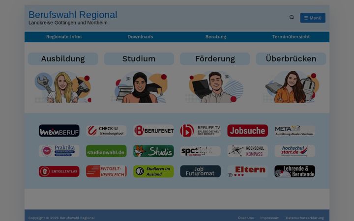 Snímek obrazovky berufswahl-regional.de