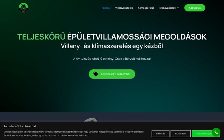 Screenshot του bervolt.hu