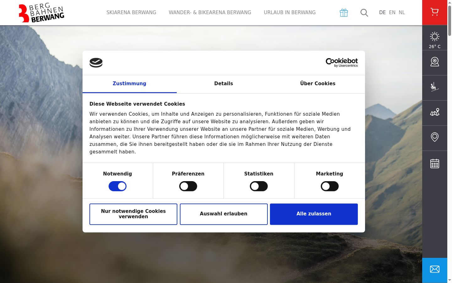 Sutikimo reklamjuostės, rodytos prieš bet kokią sąveiką, ekrano kopija
