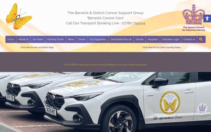Screenshot of berwickcancersupport.co.uk
