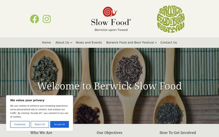 Skjermbilde av berwickslowfood.org