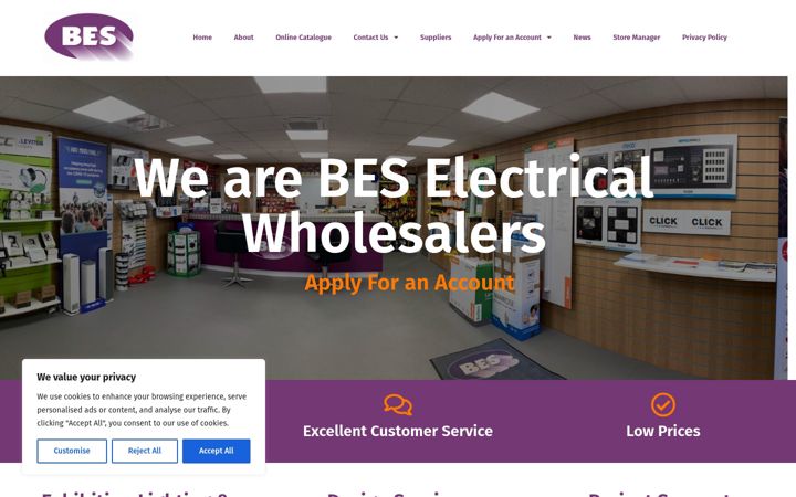 Screenshot of bes-electrical.co.uk