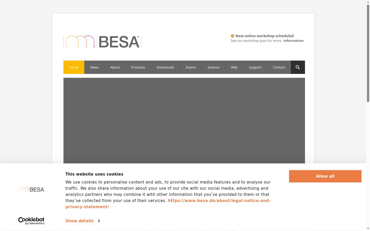 Screenshot of the consent banner shown before any interaction