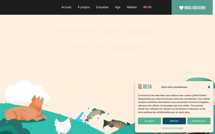 Screenshot of besa.quebec