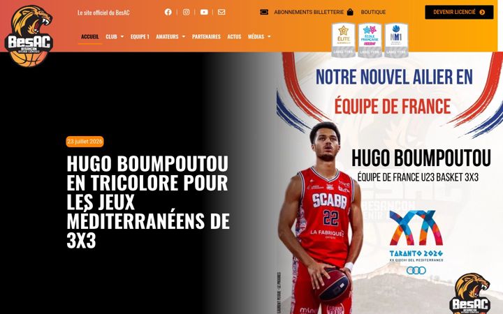 Snímek obrazovky besacbasket.fr