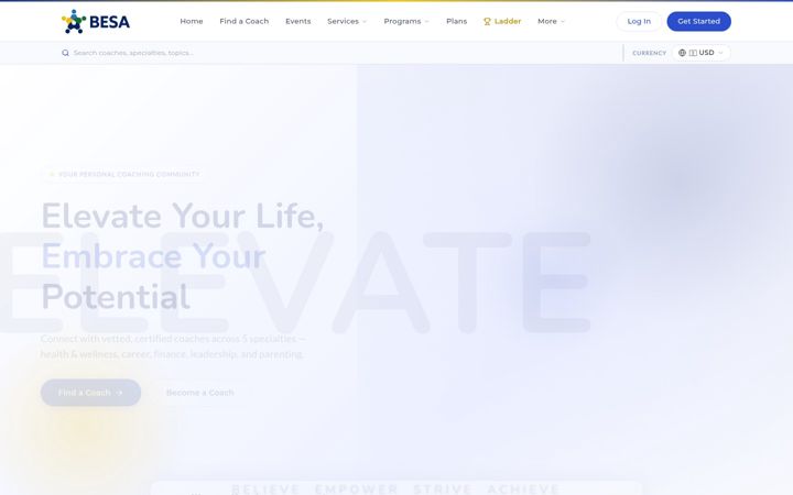 Screenshot of besacoaching.com