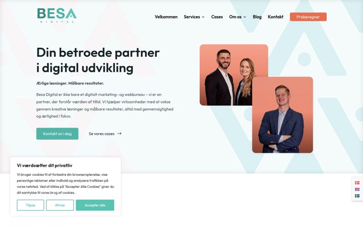 Screenshot of besadigital.dk
