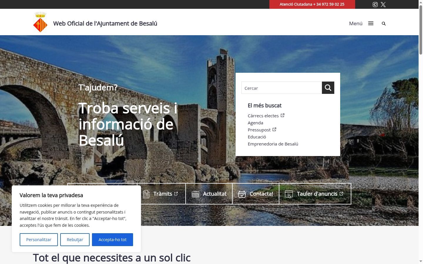 Screenshot of the consent banner shown before any interaction