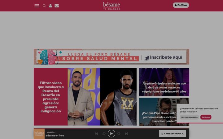 Screenshot of besame.fm