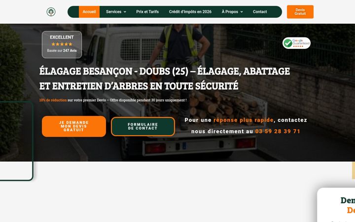 Screenshot of besancon-elagage.fr