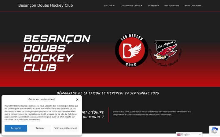 Screenshot of besanconhockey.fr