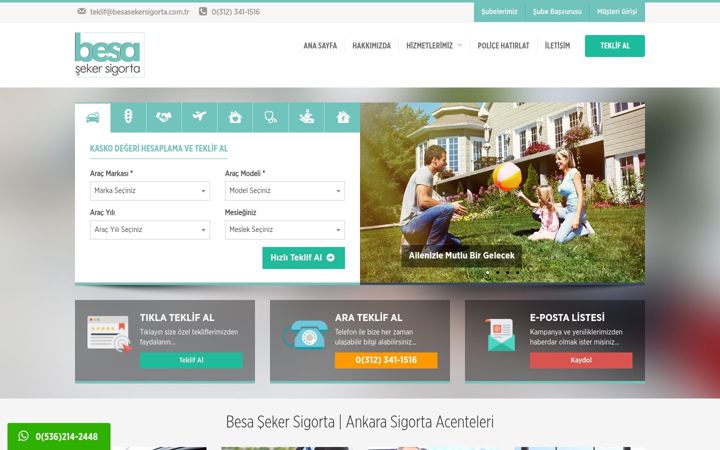 Screenshot of besasekersigorta.com.tr