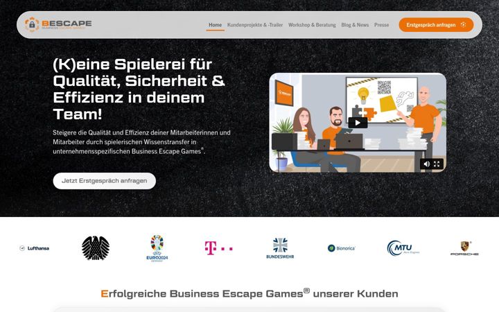 Screenshot of bescape.de