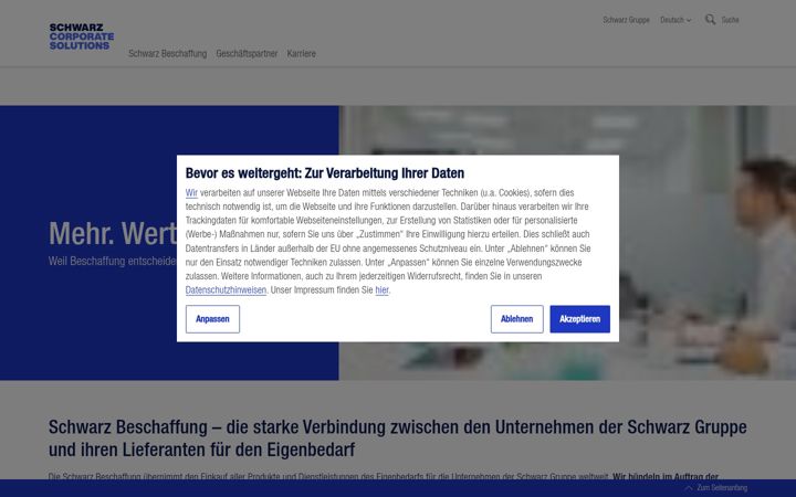 Ekrānuzņēmums no beschaffung.schwarz