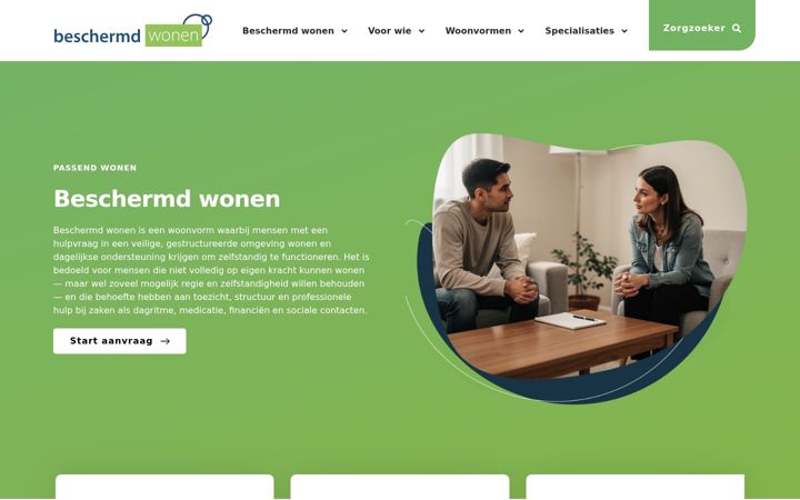 Screenshot of beschermd-wonen.nl