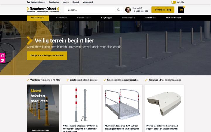 Screenshot stránky beschermdirect.nl