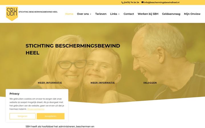 Screenshot stránky beschermingsbewindheel.nl
