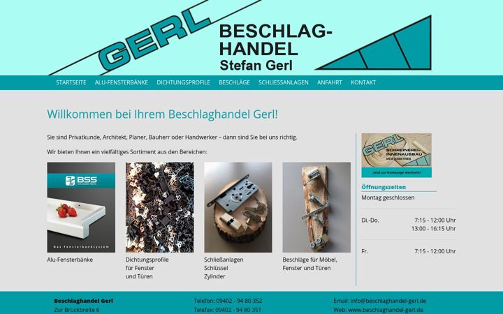 Screenshot of beschlaghandel-gerl.de
