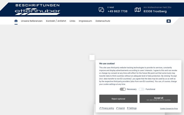 Screenshot of beschriftungen-ettenhuber.de