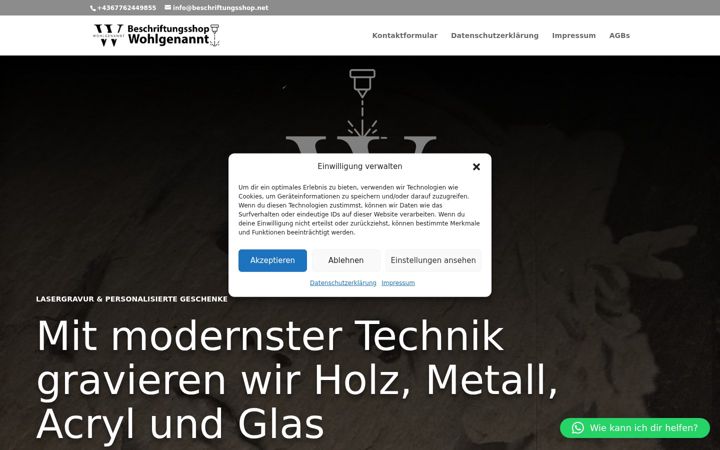Screenshot of beschriftungsshop.net