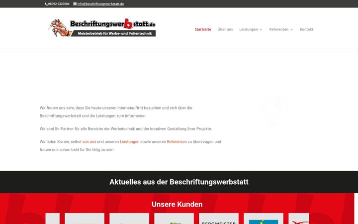 Screenshot of beschriftungswerbstatt.de
