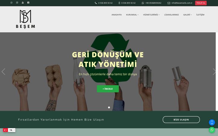 Screenshot of besematik.com.tr