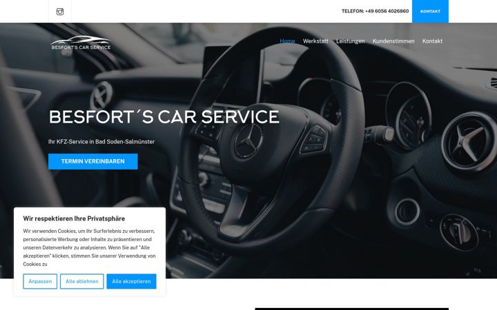 Skärmbild av besforts-car-service.de