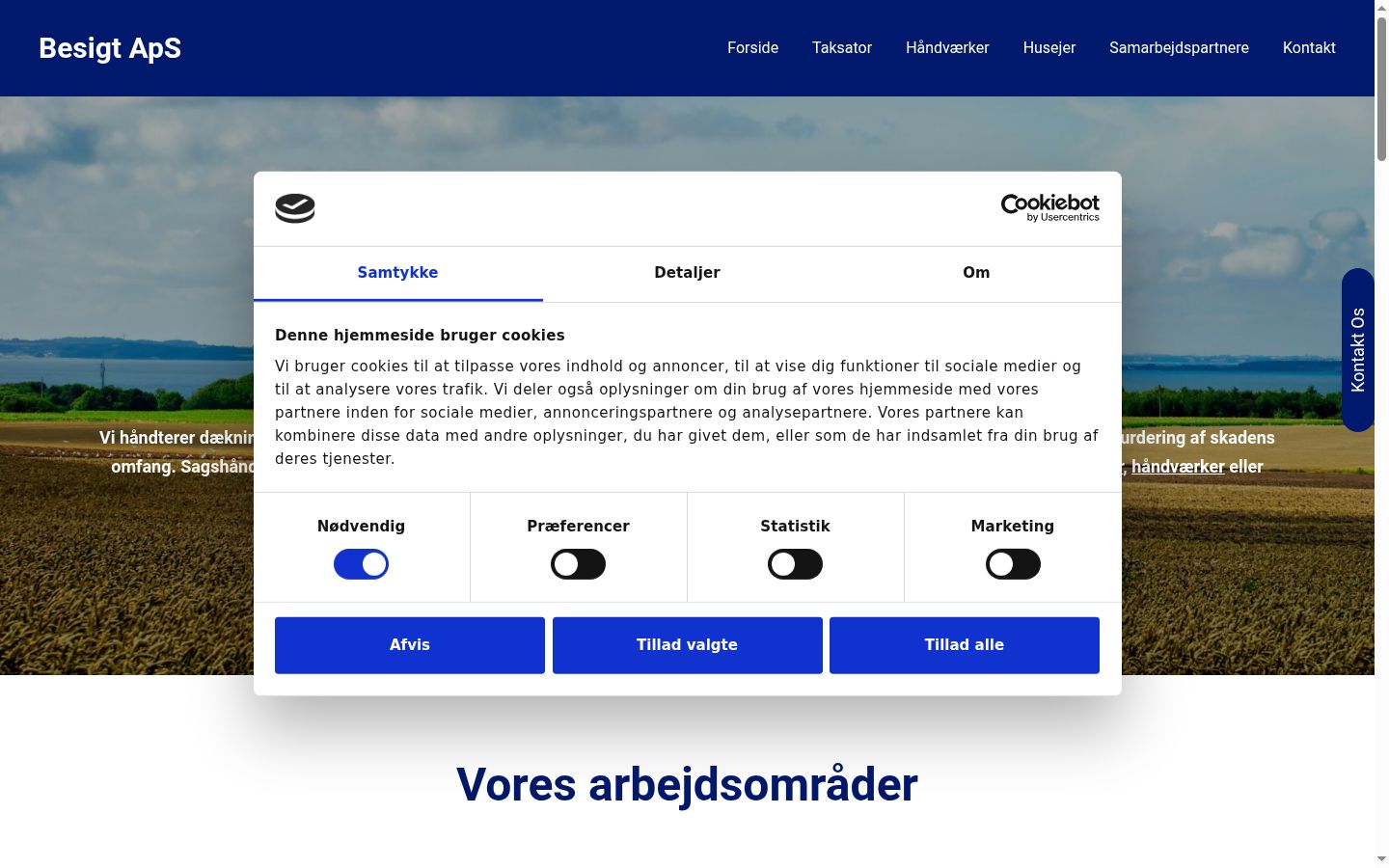 Screenshot of the consent banner shown before any interaction