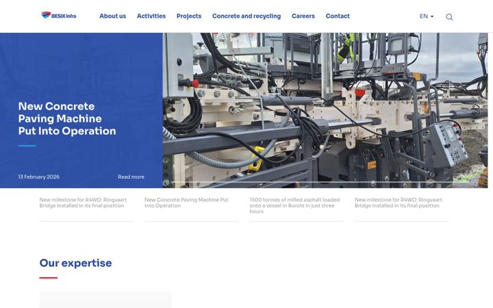 Screenshot of besixinfra.com