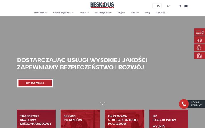 Captura de pantalla de beskidus.pl