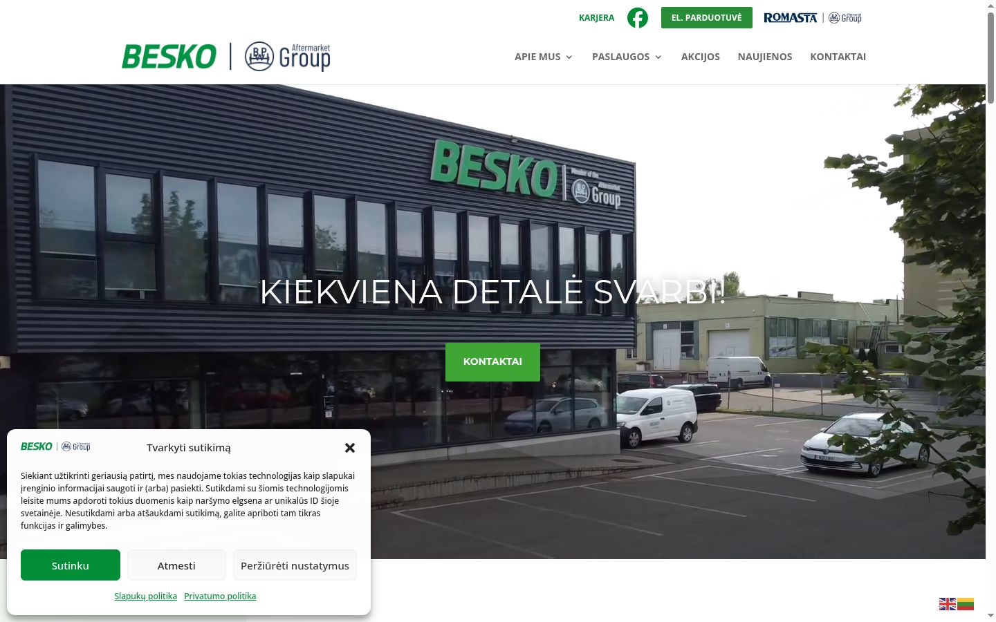 Posnetek zaslona pasice za privolitev, prikazane pred kakršno koli interakcijo