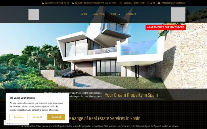 Screenshot van beskowrealestate.eu