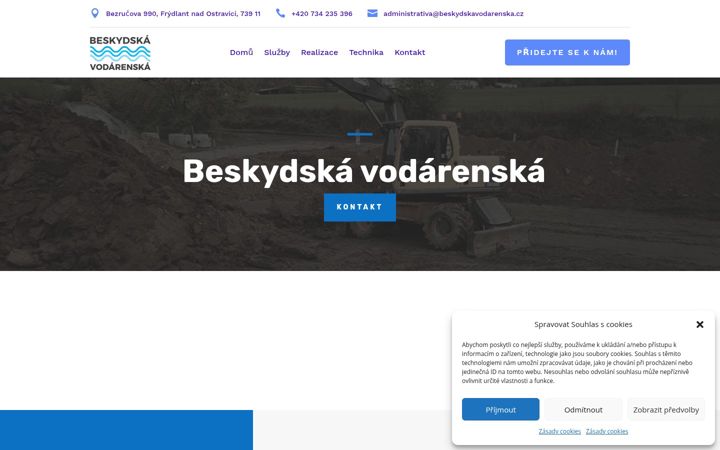 Screenshot van beskydskavodarenska.cz