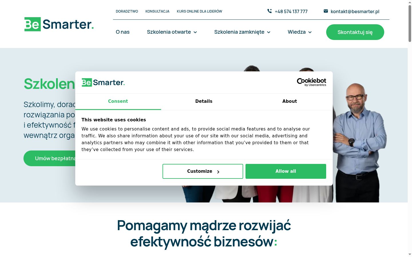 Posnetek zaslona pasice za privolitev, prikazane pred kakršno koli interakcijo