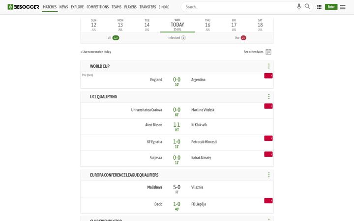 Zrzut ekranu besoccer.com
