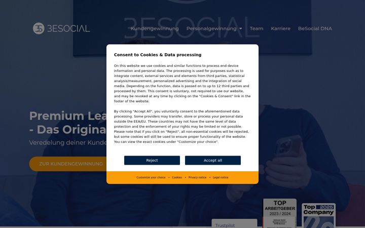 Screenshot of besocial24.de