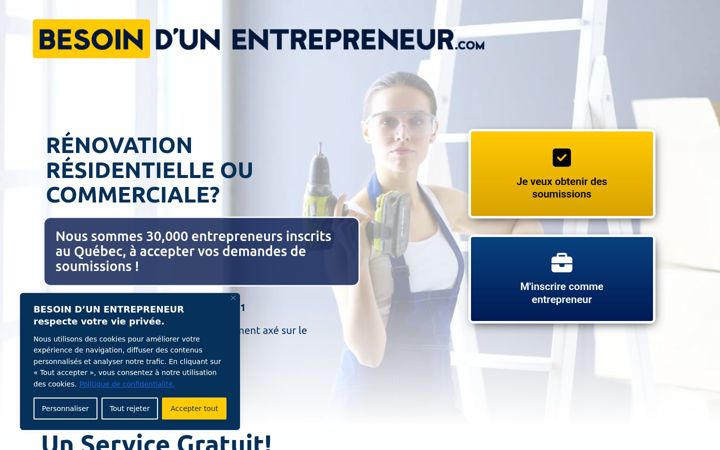 Screenshot of besoindunentrepreneur.com