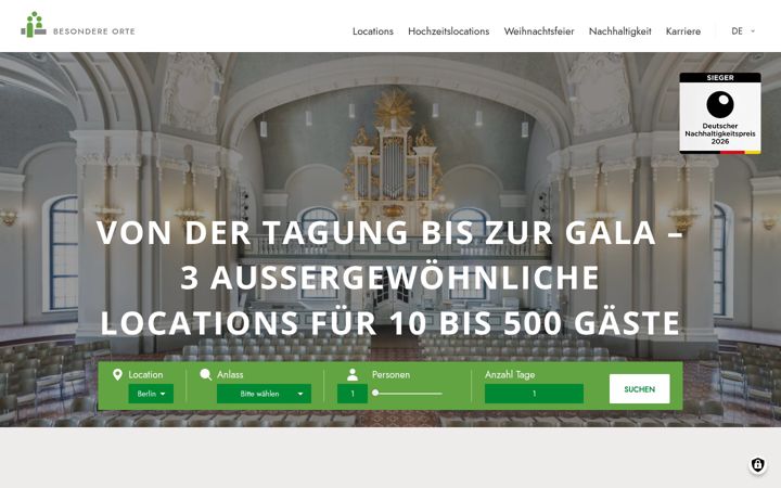 Screenshot of besondere-orte.com