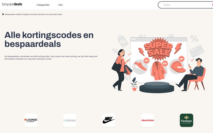 Screenshot of bespaardeals.nl