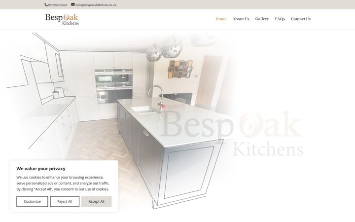 Screenshot of bespoakkitchens.co.uk