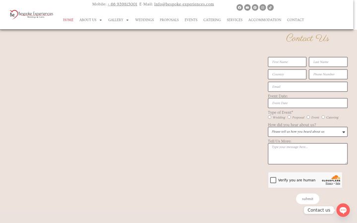 Screenshot of bespoke-experiences.com