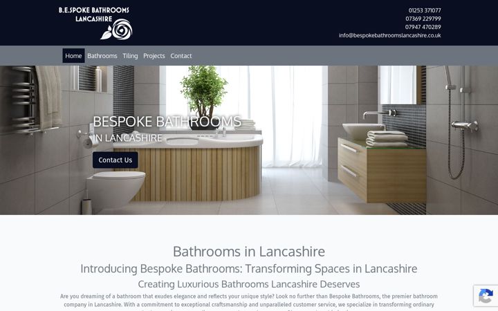 Screenshot of bespokebathroomslancashire.co.uk