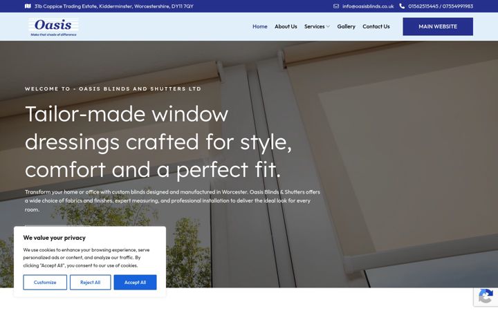 Képernyőkép: bespokeblindsworcester.co.uk